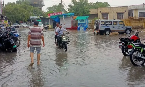 बारां में बिजली गिरने से 3 किसानों की मौत के बाद खेत का दृश्य